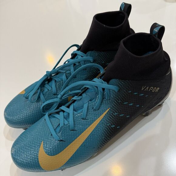 Nike Vapor Untouchable Pro 3 Football Cleats Men\'s Size 13 Blue/Green Gold Black main image 4